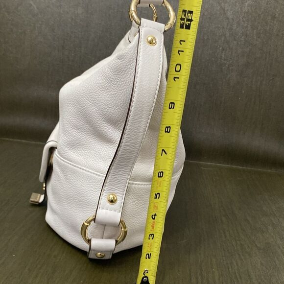 Michael Kors White Hobo Bag Pebbled Leather Gold Hardware B. Makowski Wallet 2pc - Picture 9 of 16